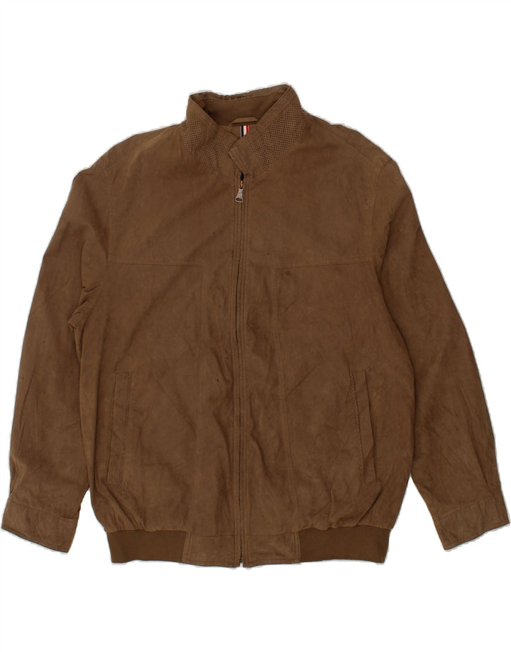 Męska kurtka bomberka PIERRE CARDIN IT 56 3XL brązowy poliamid