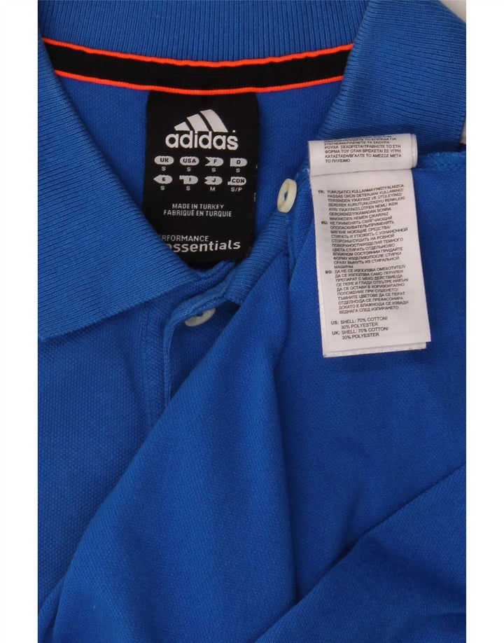 Męska koszulka polo Adidas Climalite, mała, niebieska, bawełniana