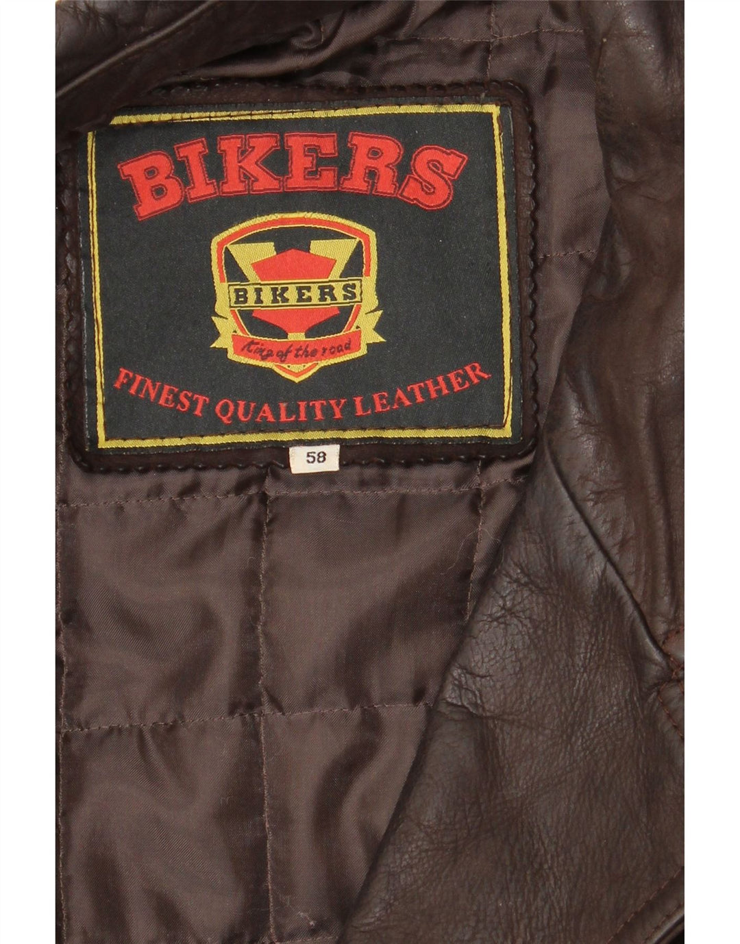 BIKERS Męska skórzana marynarka zapinana na 4 guziki IT 58 4XL Brązowa skóra