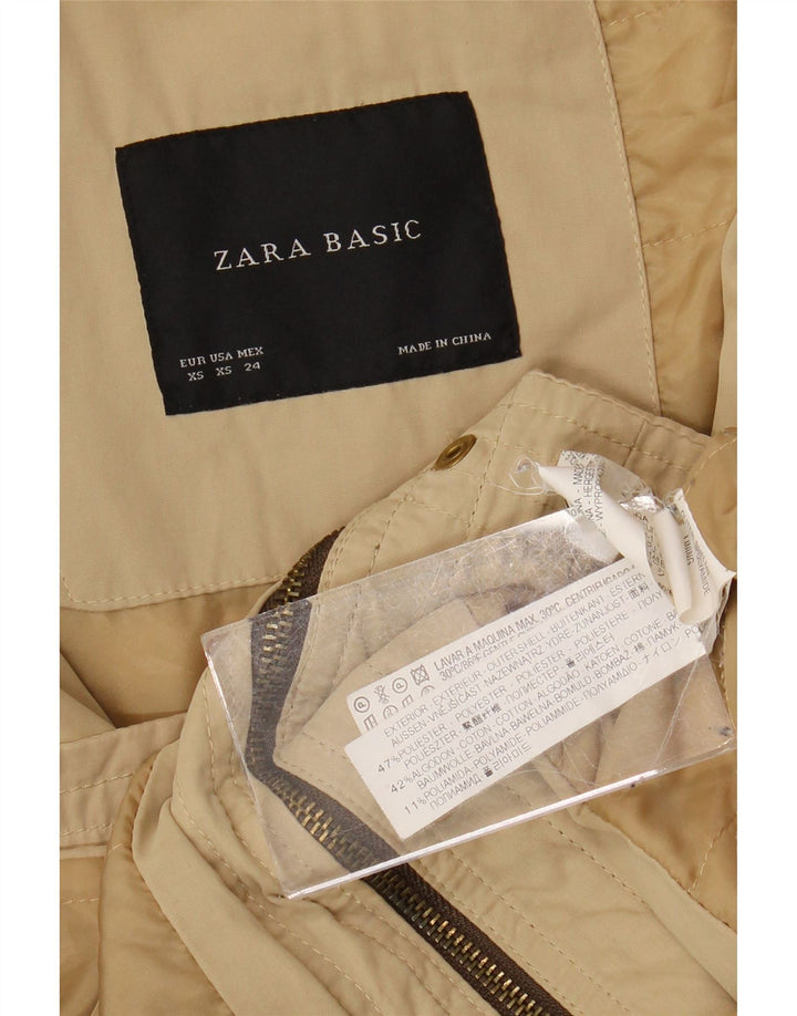Damska kurtka parka z kapturem Zara UK 6 XS Beżowy poliester