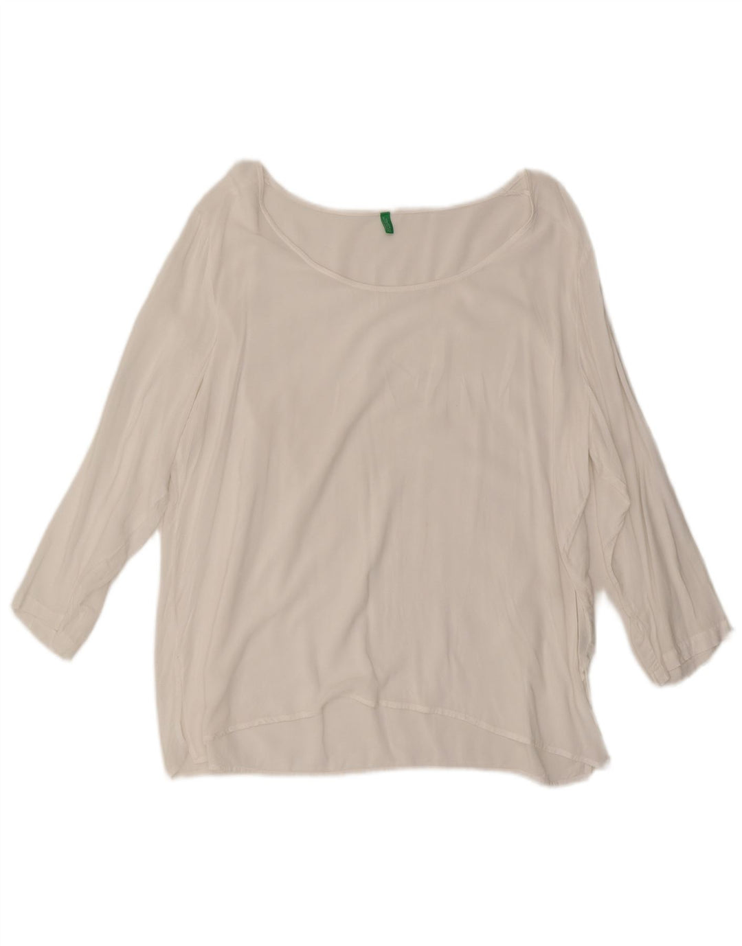 Damski top Benetton z rękawem 3/4, UK 18 XL, biała wiskoza