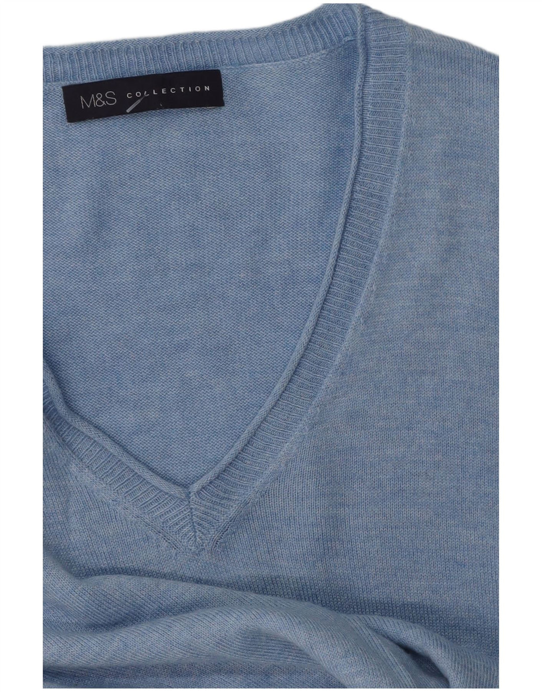 Marks & Spencer Damski sweter z dekoltem w kształcie litery V, UK 14, średni niebieski