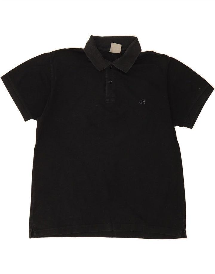 RIFLE Mens Polo Shirt Medium Black Cotton Vintage Rifle and Second-Hand Rifle from Messina Hembry 