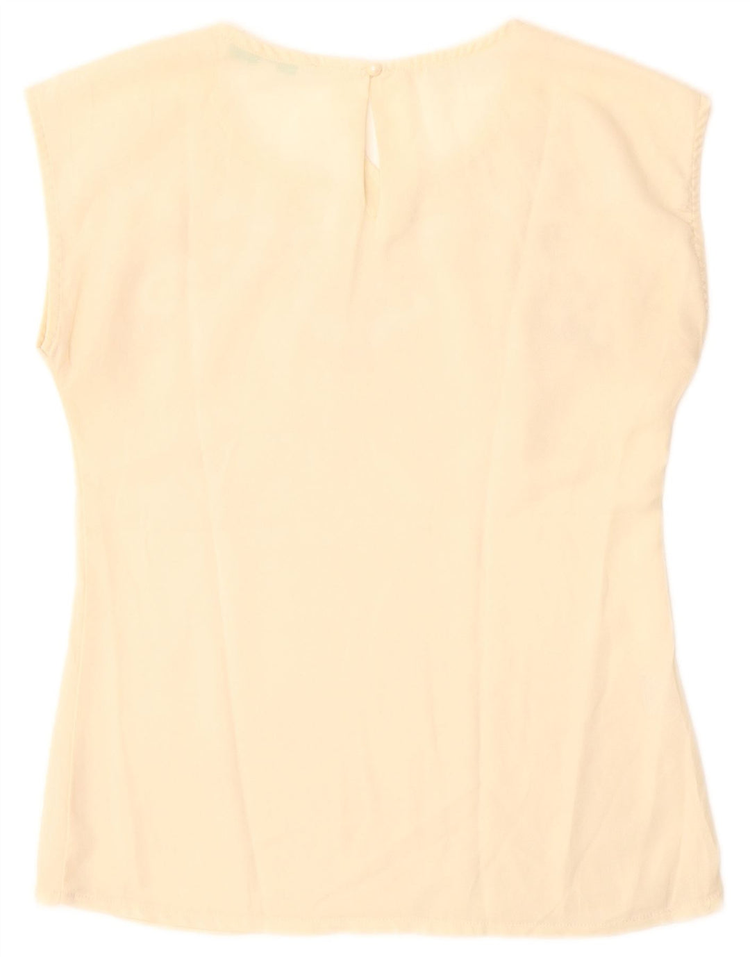 Bluzka damska Vintage Top UK 12 Średni Beżowy Kwiatowy Poliester