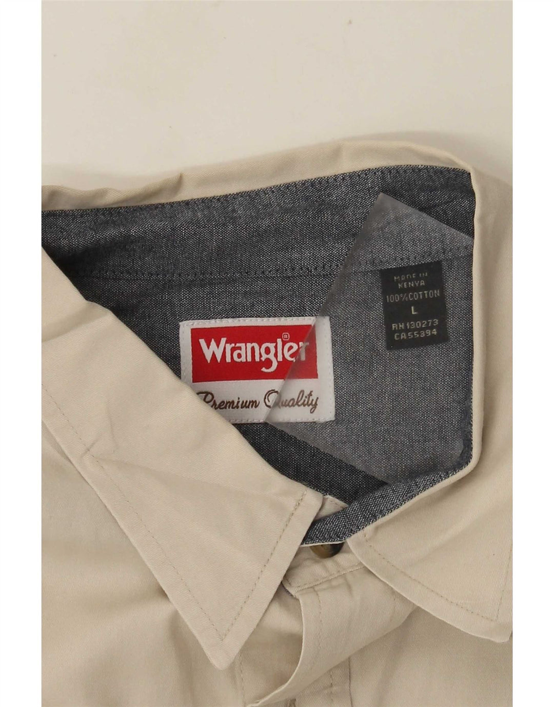 Koszula męska z krótkim rękawem WRANGLER, duża, beżowa, bawełniana