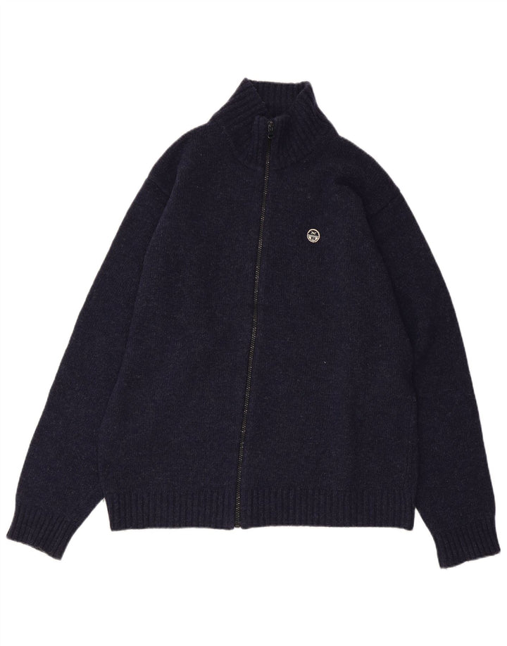 Męski sweter rozpinany NORTH SAILS, mały, granatowy, wełniany