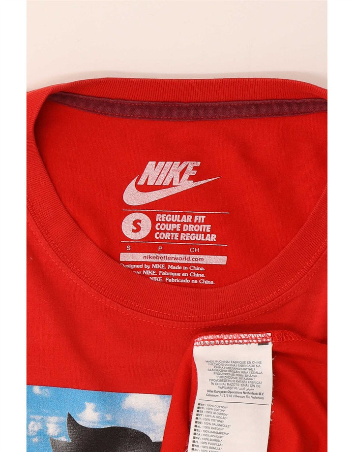 Męski T-shirt Nike o regularnym kroju z grafiką, mały, czerwony, bawełniany