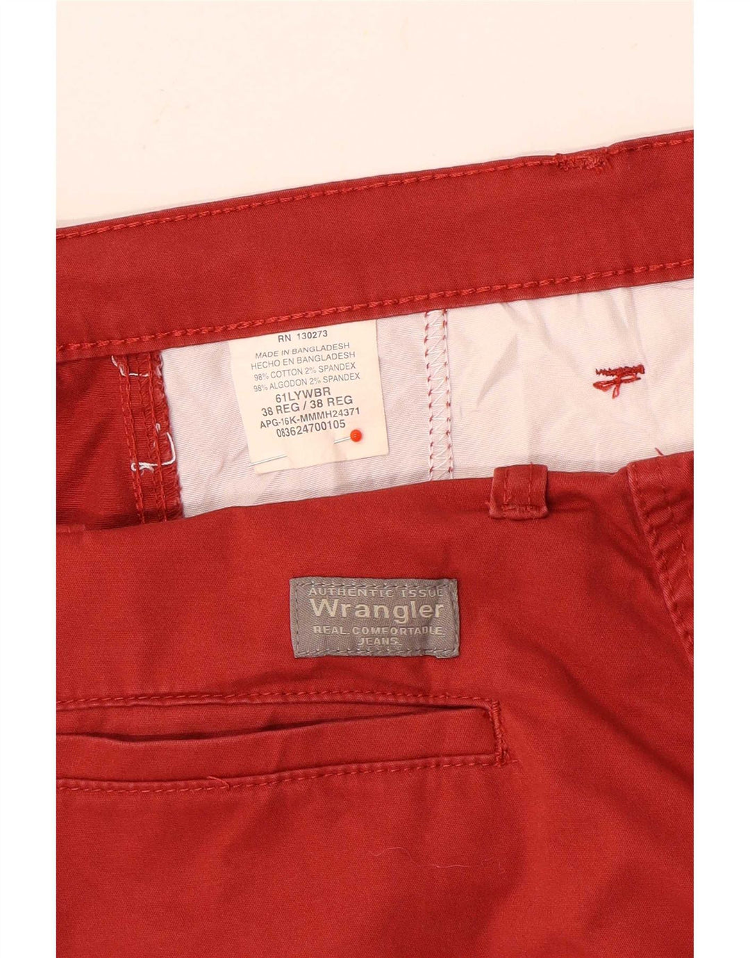Męskie spodenki cargo Wrangler W38 XL, czerwone, bawełniane