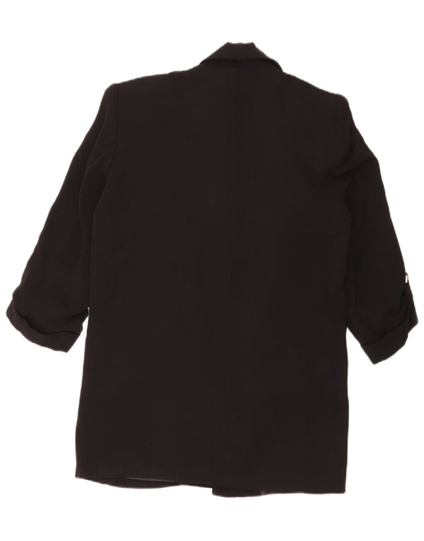 Damska marynarka Zara Oversize z rękawami 3/4 i otwartymi, UK 6 XS, czarny poliester