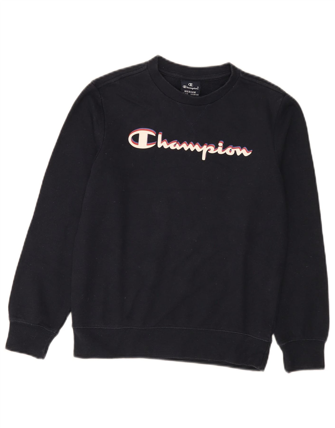 Chłopięcy sweter z grafiką Champion, 9-10 lat, średni granatowy, bawełniany