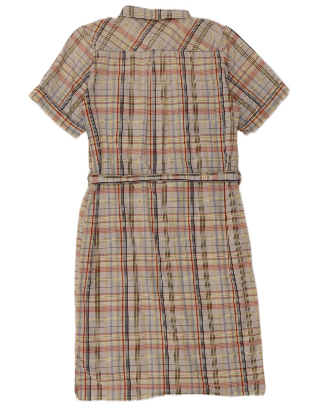 Damska sukienka koszulowa w stylu vintage UK 14, średnia, wielokolorowa, bawełniana krata