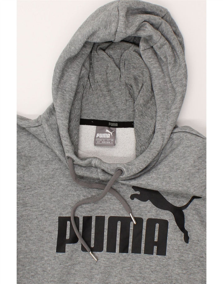 PUMA Mens Graphic Hoodie Jumper Small Grey Cotton Vintage Puma and Second-Hand Puma from Messina Hembry 