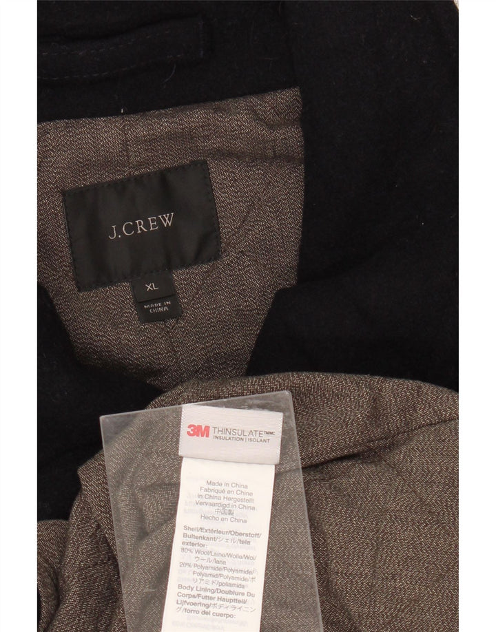 J. CREW Męski płaszcz grochowy UK 42 XL, granatowo-wełniany