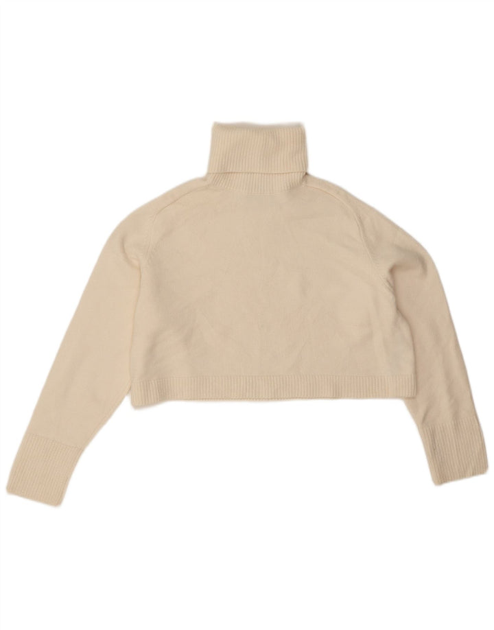Damski sweter Zara Crop Oversize z wywijanym dekoltem UK 14 Średni złamanej bieli