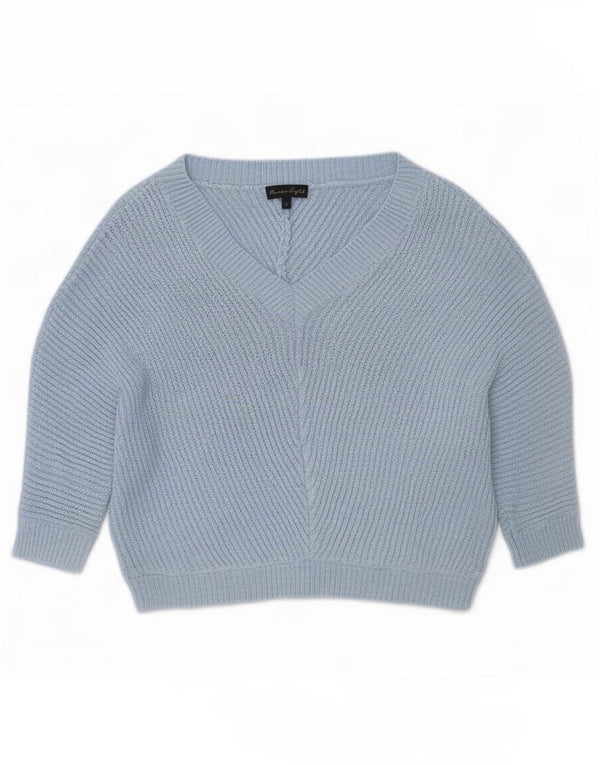 Damski sweter z dekoltem w serek Phase Eight, rękaw 3/4, UK 10, mały niebieski