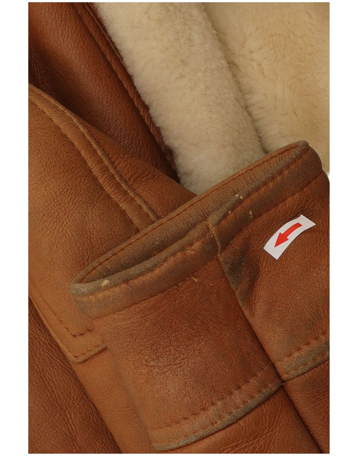 Vintage męska kurtka Shearling UK 40 Large Brown Shearling