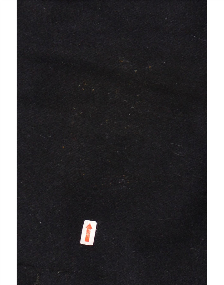 Męski płaszcz o luźnym kroju VINTAGE IT 44 XS Granatowa wełna w blokach kolorów