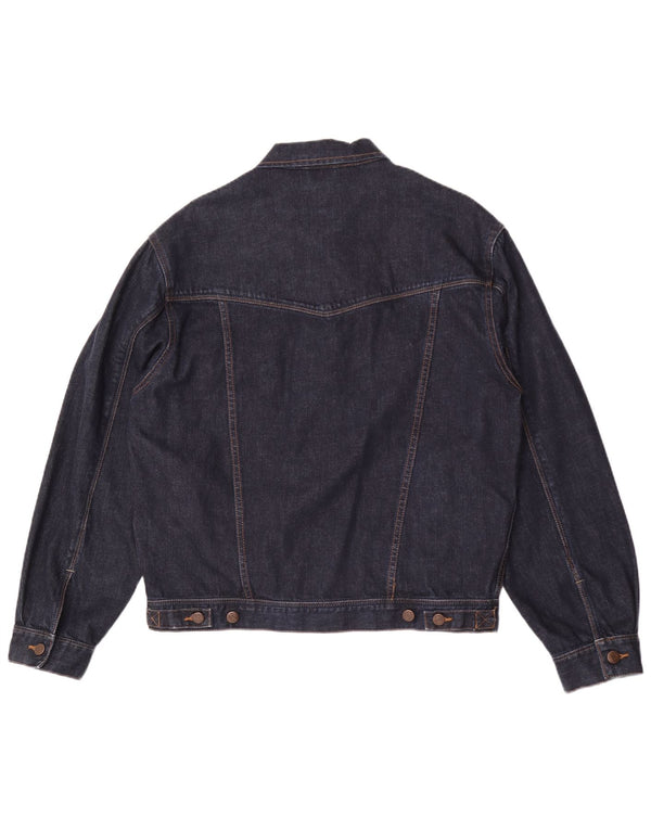Wrangler Mens Denim Jacket UK 42 XL Navy Blue Cotton