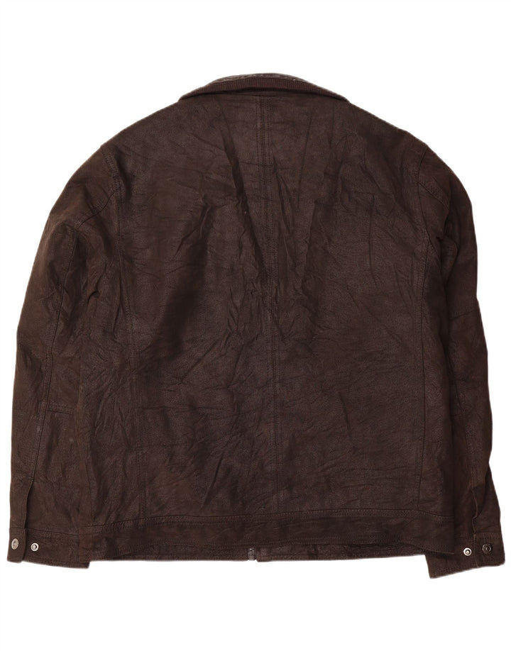 Męska kurtka skórzana Angelo Litrico UK 42 XL, brązowa skóra