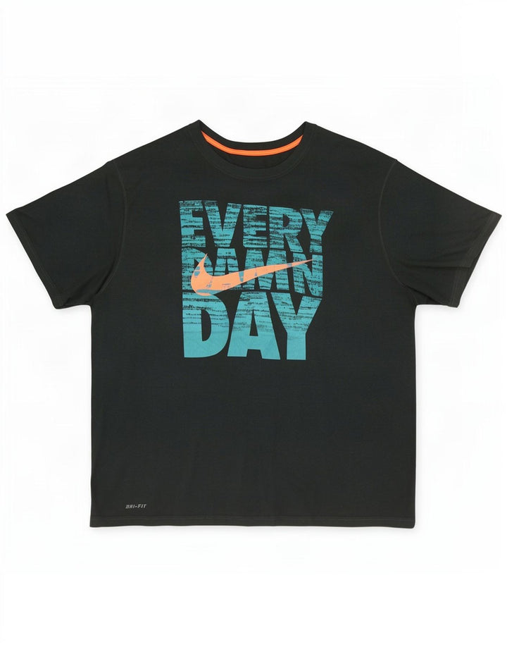 Męski T-shirt z grafiką Nike, 2XL, zielony, poliester