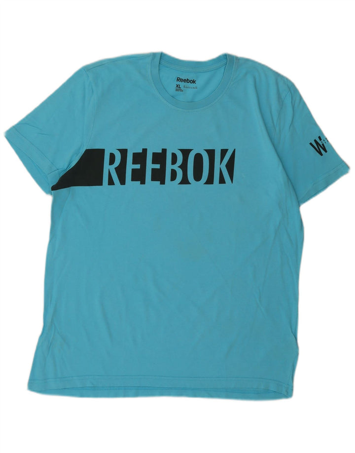 Męska koszulka z grafiką REEBOK XL niebieska