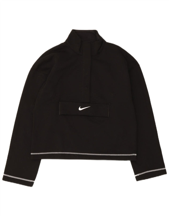 Damska bluza dresowa Nike Swoosh Oversize UK 6 XS, czarna, poliester