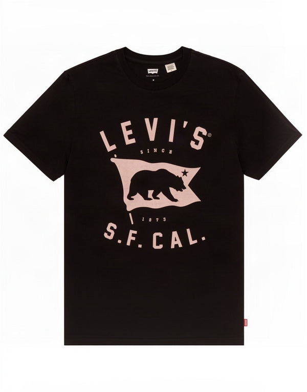 Męska koszulka z grafiką Levi's, średnia czarna bawełna