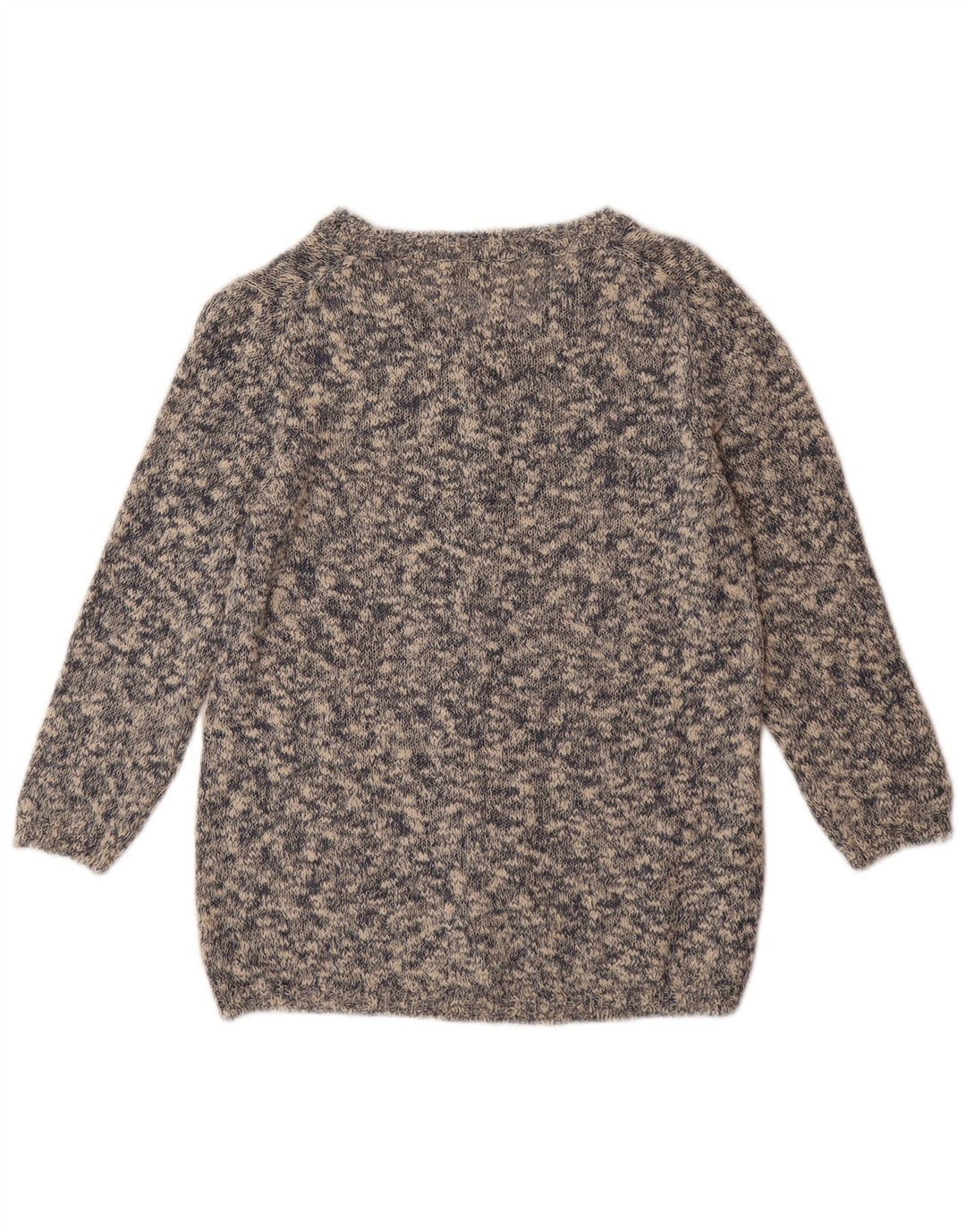 MASSIMO DUTTI Damski sweter rozpinany UK 12 Średnioszary, bawełniany nakrapiany