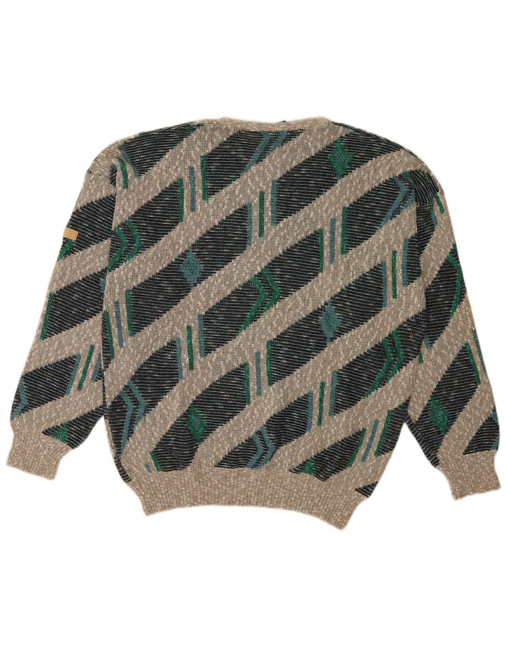 Vintage męski sweter z dekoltem w łódkę XL, wielokolorowe paski