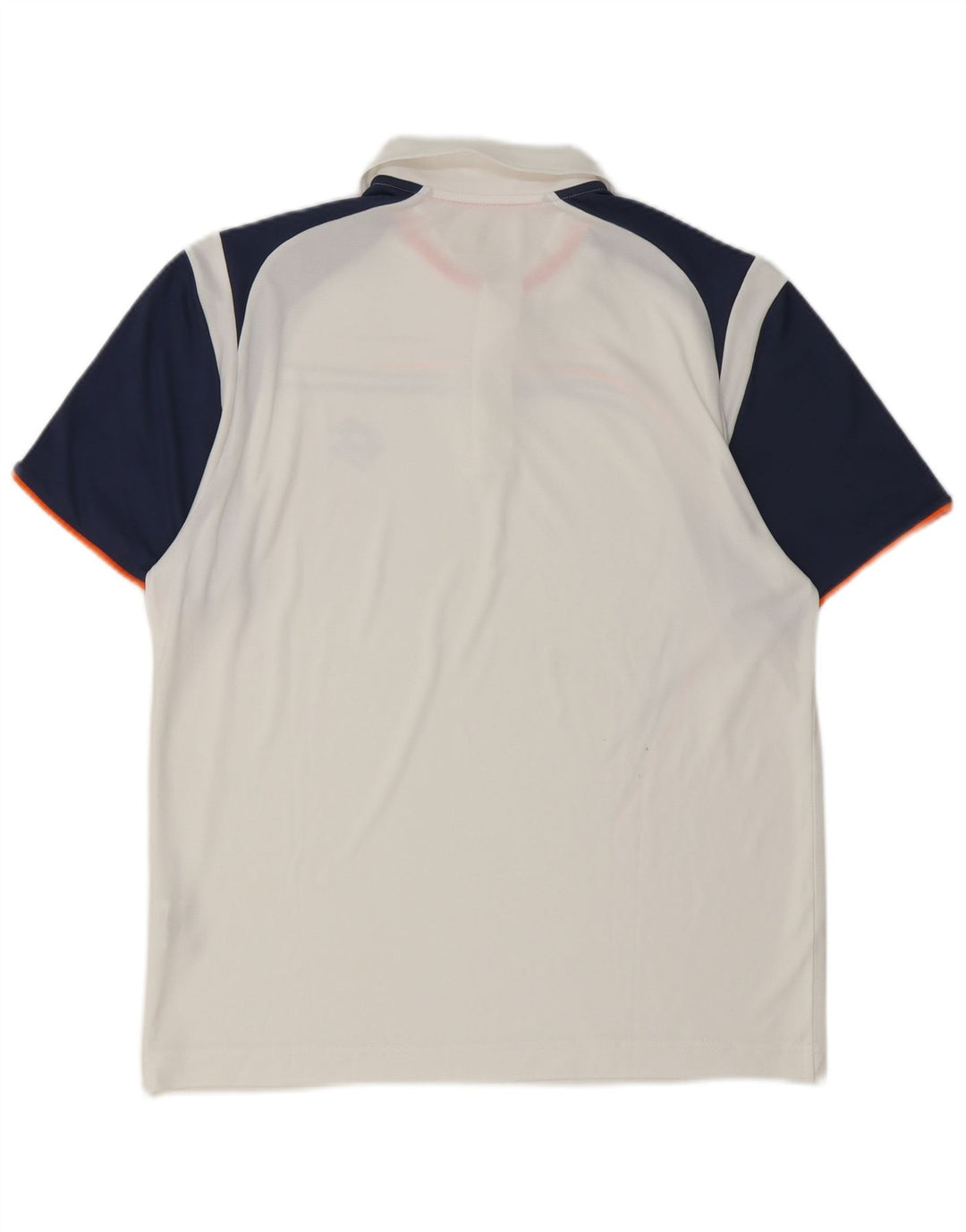 Męska koszulka polo z grafiką Lotto, duża, biała, poliestrowa z blokami kolorów