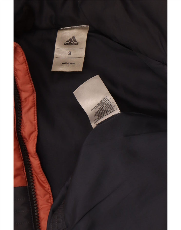 Damska wyściełana kamizelka Adidas UK 10, mała, szara, z blokami kolorów, poliester