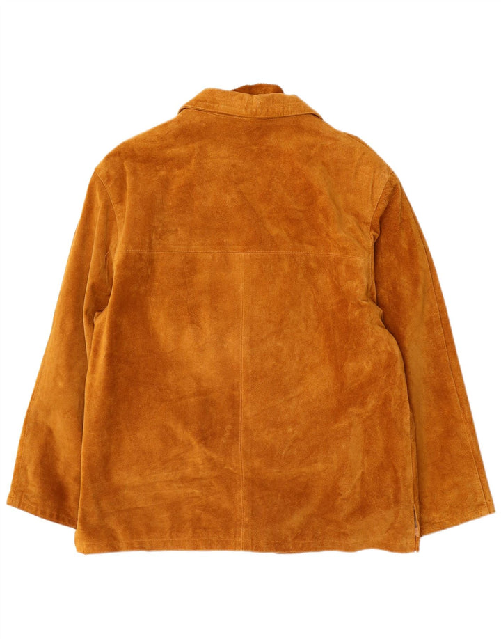 Vintage damska zamszowa kurtka UK 16, duża, brązowa, skórzana, retro