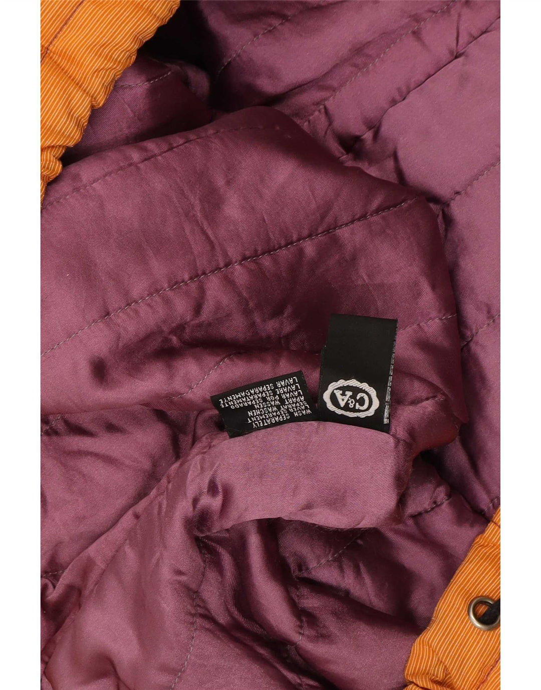 Męska kurtka narciarska C&A UK 36, mały pomarańczowy nylon w blokach kolorów