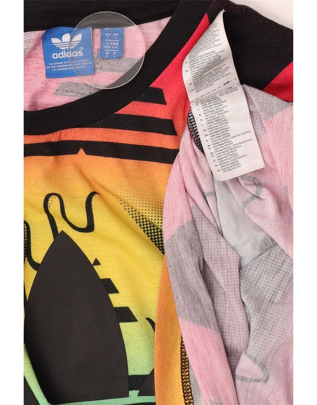 Męska koszulka z grafiką Adidas, duża, wielobarwna, z poliestru