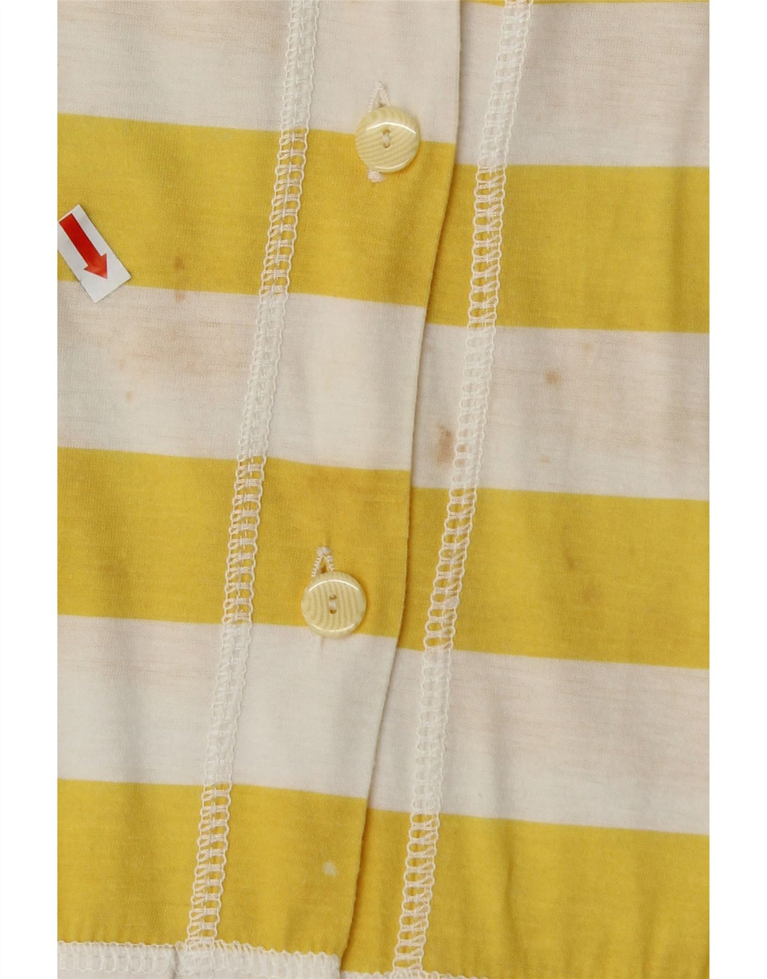 VINTAGE Womens Short Sleeve Shirt Blouse IT 42 Medium Yellow Striped Vintage Vintage and Second-Hand Vintage from Messina Hembry 