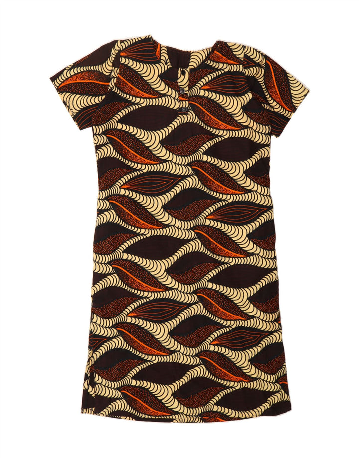 VINTAGE Womens Abstract Pattern Shift Dress UK 18 XL Brown Vintage Vintage and Second-Hand Vintage from Messina Hembry 