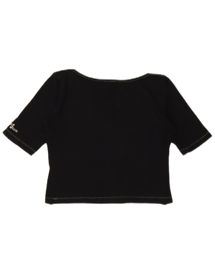 Damski T-shirt Armani Jeans Crop Top IT 44 Średni Czarny