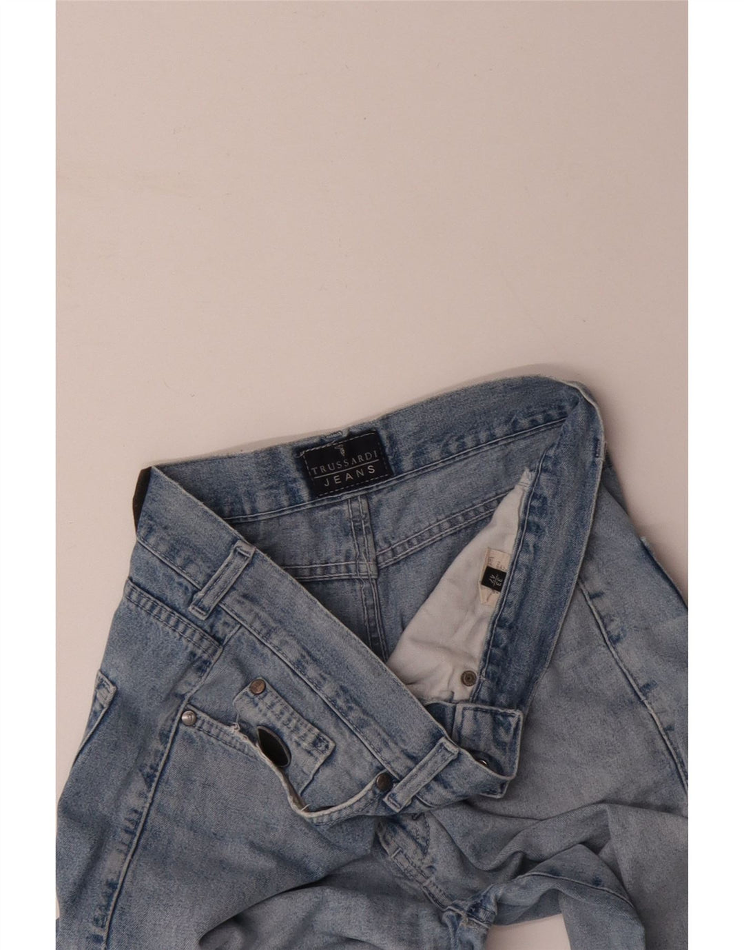Męskie zwężane dżinsy TRUSSARDI W33 L28 niebieskie