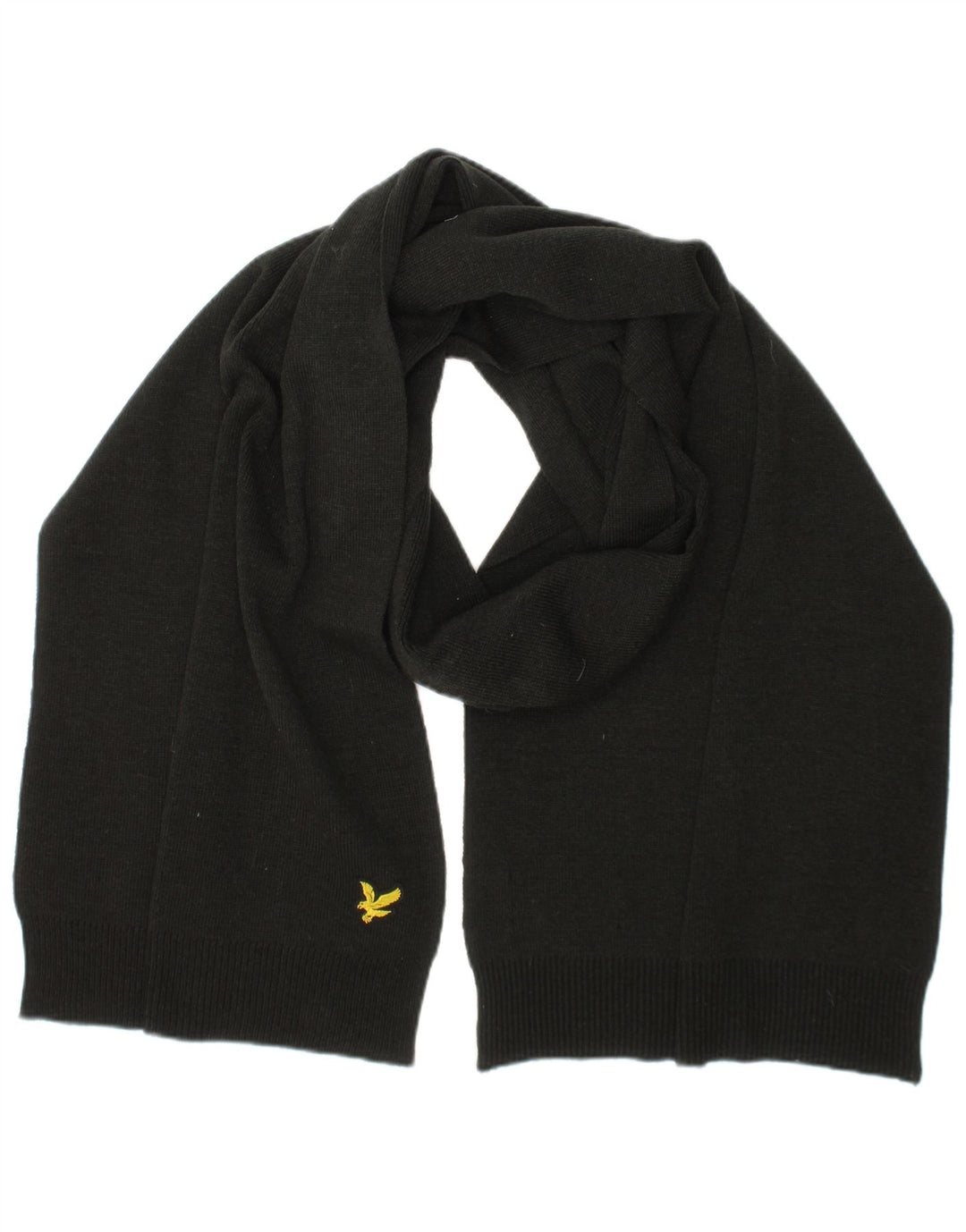 Męski prostokątny szalik Lyle & Scott w jednym rozmiarze, czarny poliester