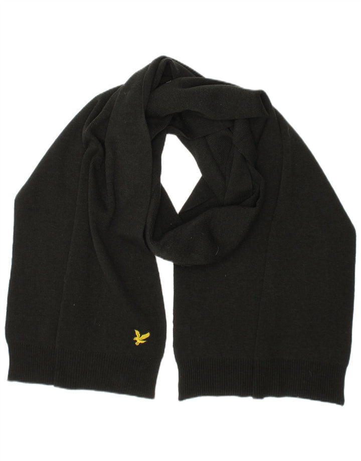 Męski prostokątny szalik Lyle & Scott w jednym rozmiarze, czarny poliester