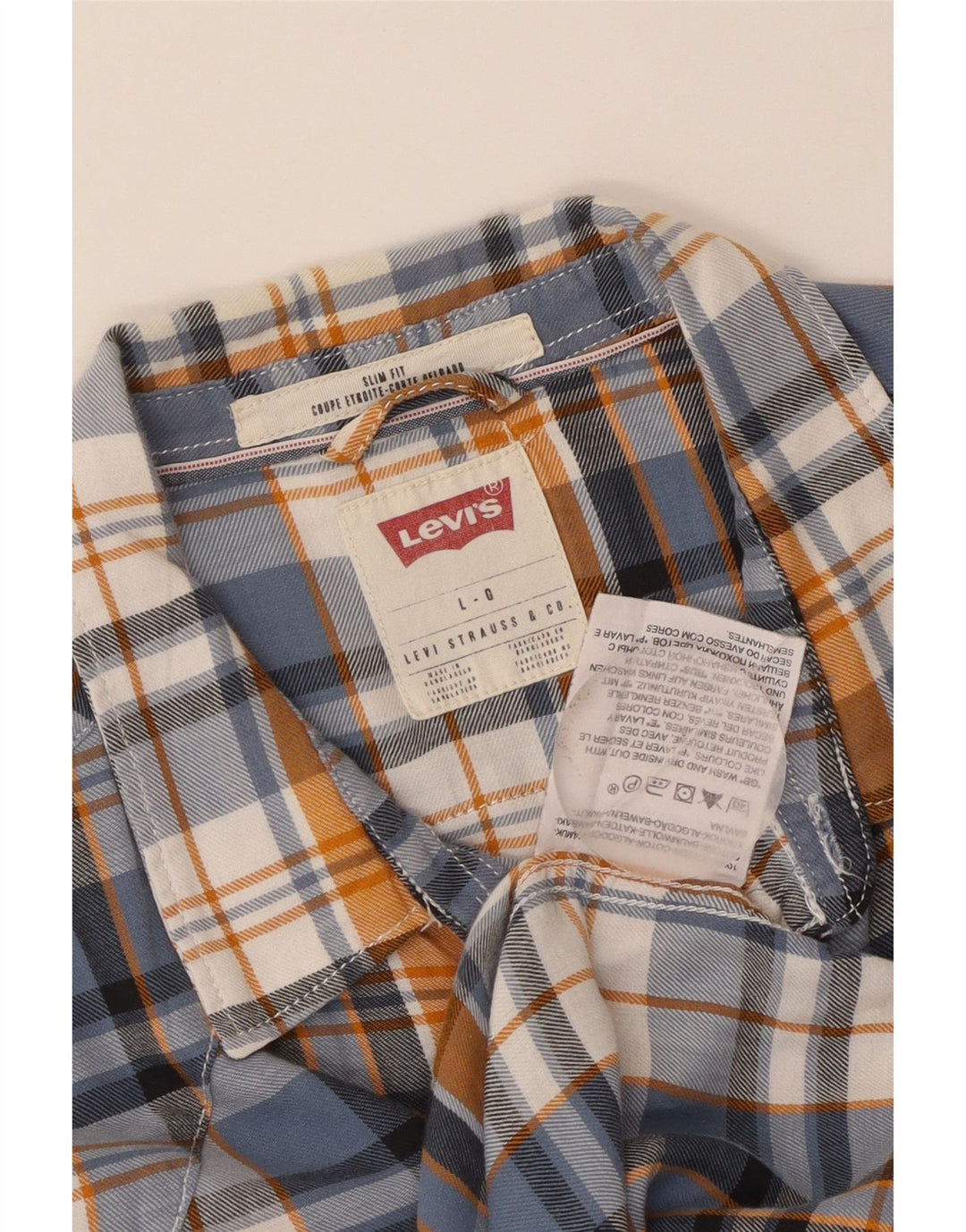 Męska koszula flanelowa Levi's Slim Fit, duża, wielokolorowa, bawełniana w kratę