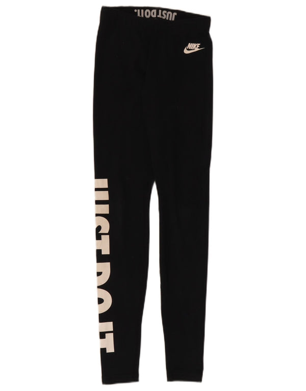 Nike Womens Graphic Leggings UK 4 XS Black