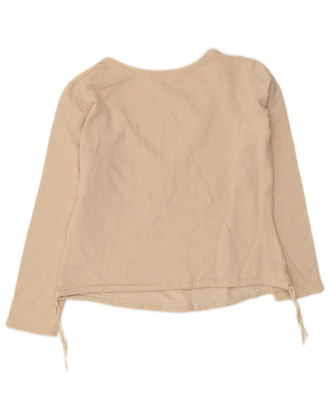 Top damski Max Mara z długim rękawem, UK 10, mały, beżowy, bawełniany