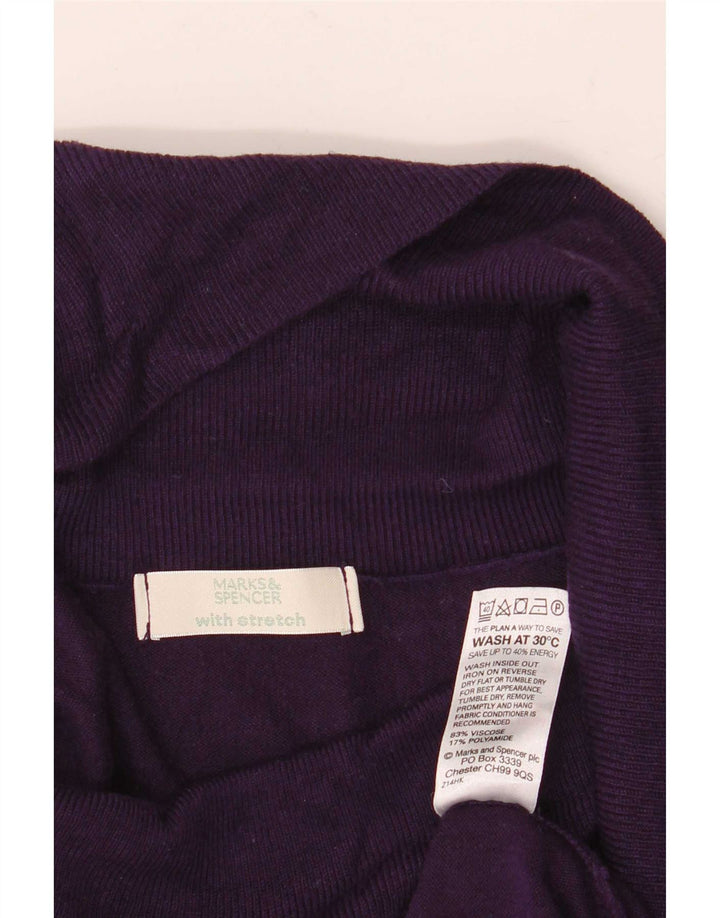 Marks & Spencer Damski sweter z golfem UK 12, średni fiolet, wiskoza