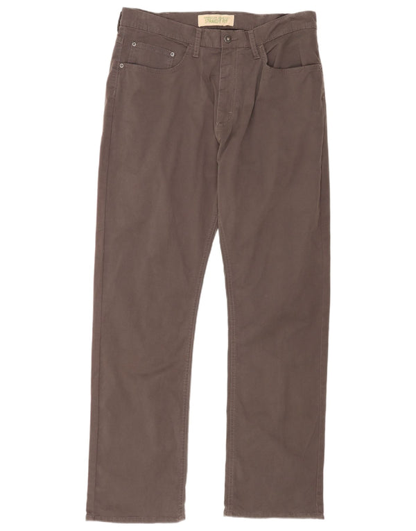 Męskie proste spodnie codzienne Wrangler W34 L32 Szara bawełna