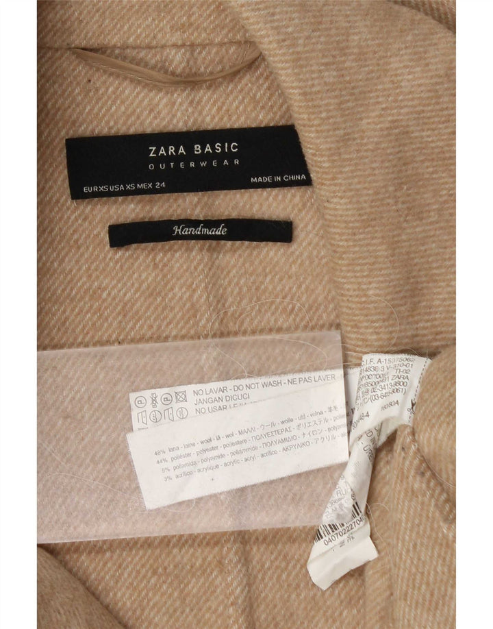 Damski płaszcz oversize Zara UK 6 XS, beżowy, wełniany