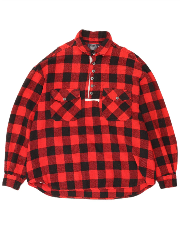 Męska koszula flanelowa Junior.D XL w czerwoną kratkę, akryl