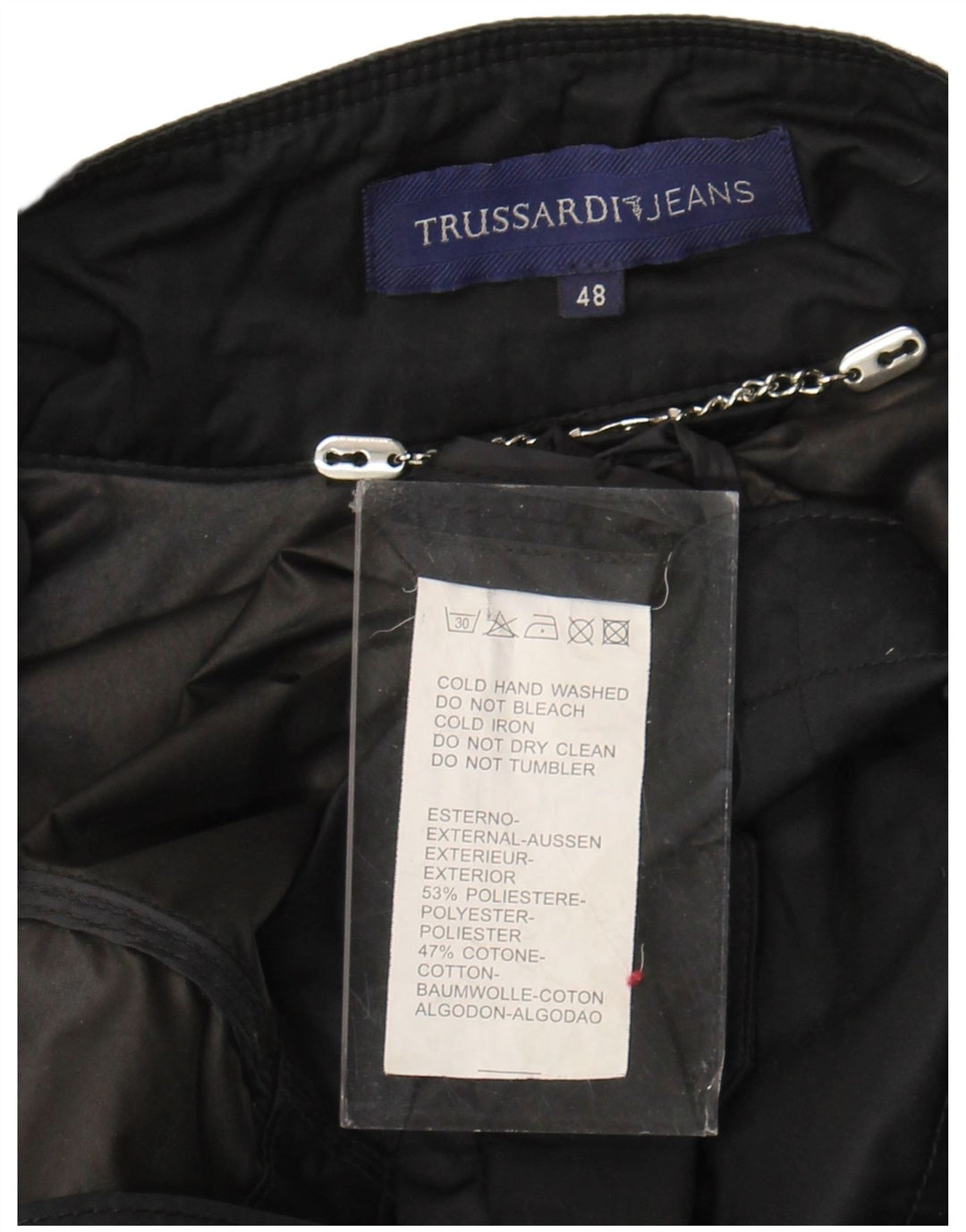 Damska kurtka wojskowa Trussardi Jeans IT 48 XL, czarna, poliester