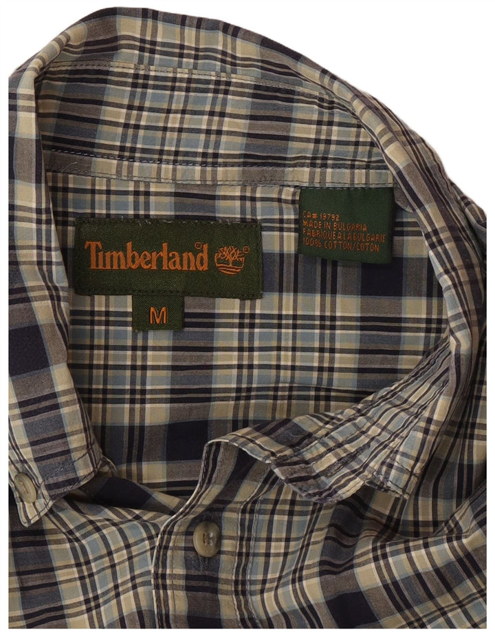 Koszula męska Timberland, bawełniana, w średnią niebieską kratkę