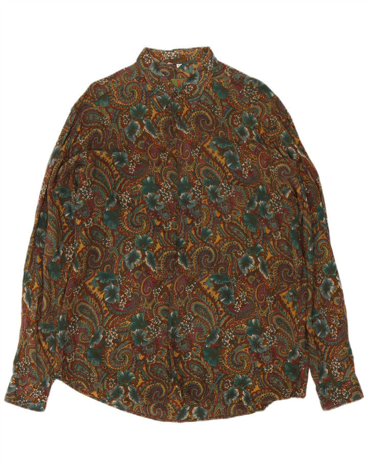 Koszula męska w stylu vintage, duża, khaki, paisley